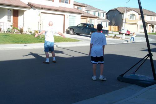 003 2002-03-01 JUSTIN & JOHN PLAYING BASKETBALL