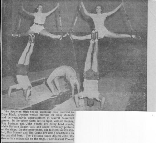 Tumbling - Dad doing a handstand on lower right